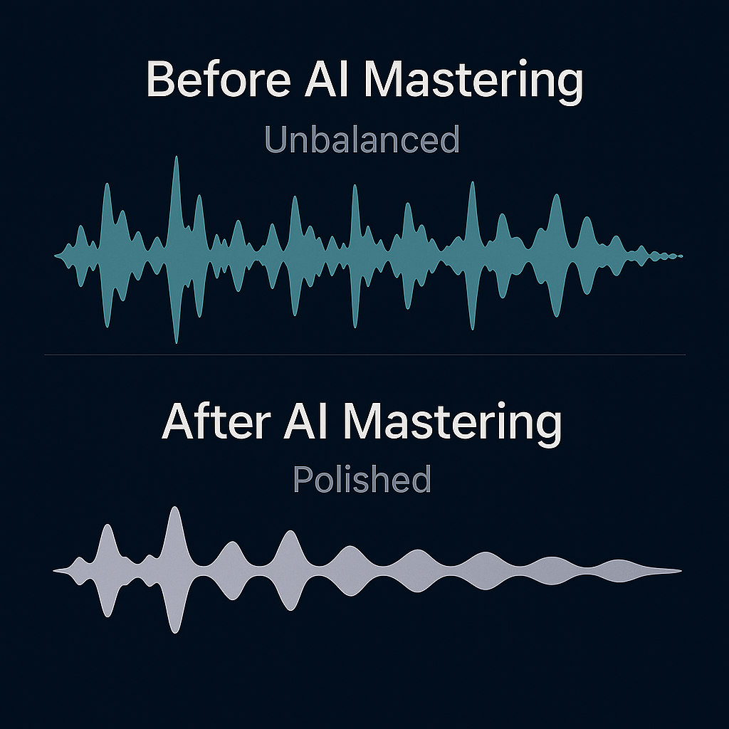 Before vs After AI Mastering Sound Waves