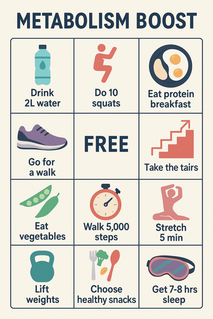 Metabolism Booster Bingo Card